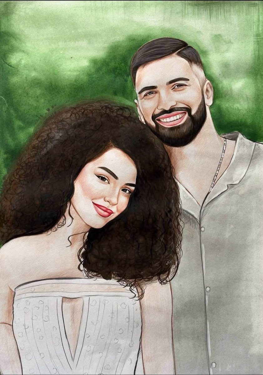 Portraits made with markers and gouache
