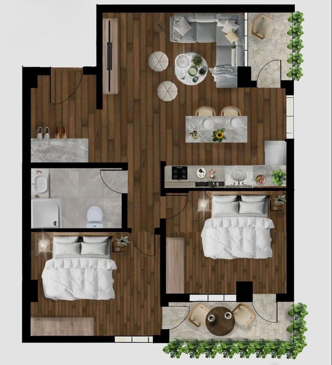 3-room apartment for sale, Kutaisi — $55,000