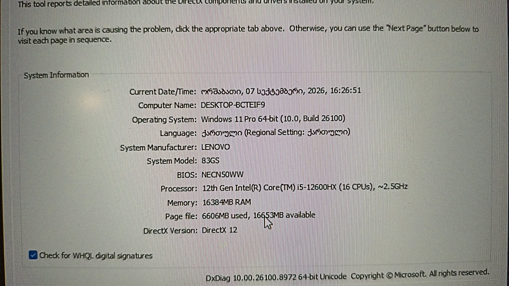 Lenovo loq Ram 16 GB Rtx 2000