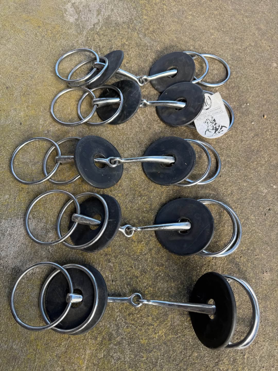 Horse snaffle bits, 6.5 inch