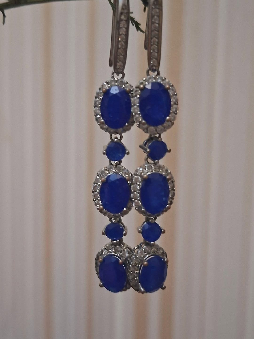 Серьги серебро 925 с сапфиром