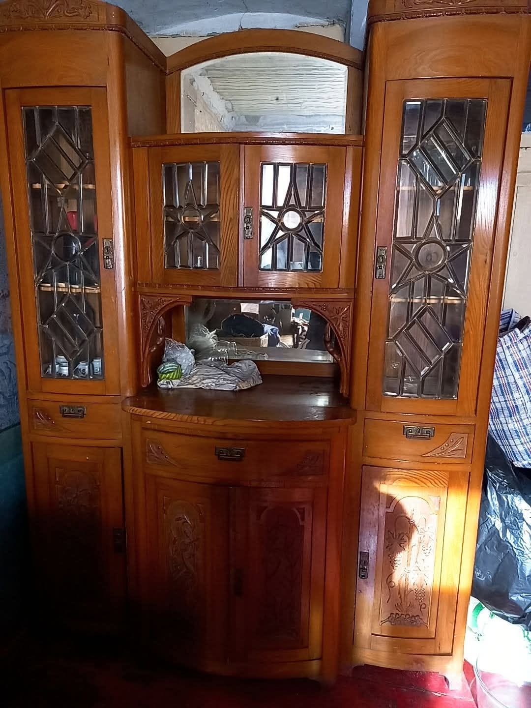 Antikacı bufet, ahşap, cam kapaklı