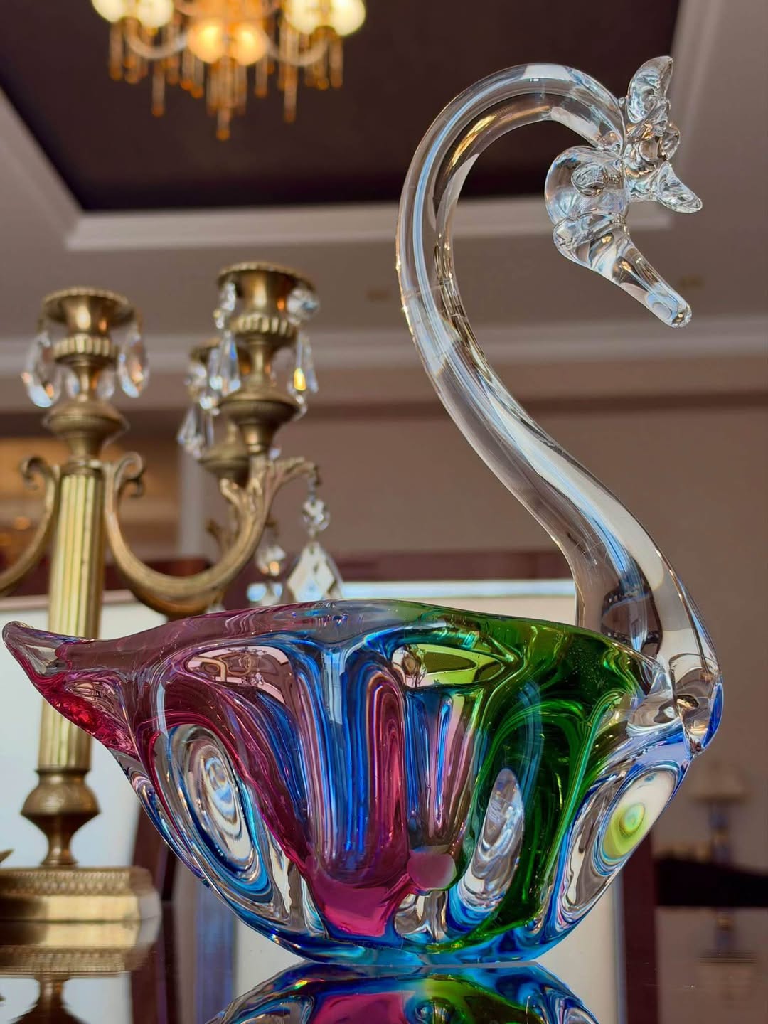 Glass goose, height 25 cm