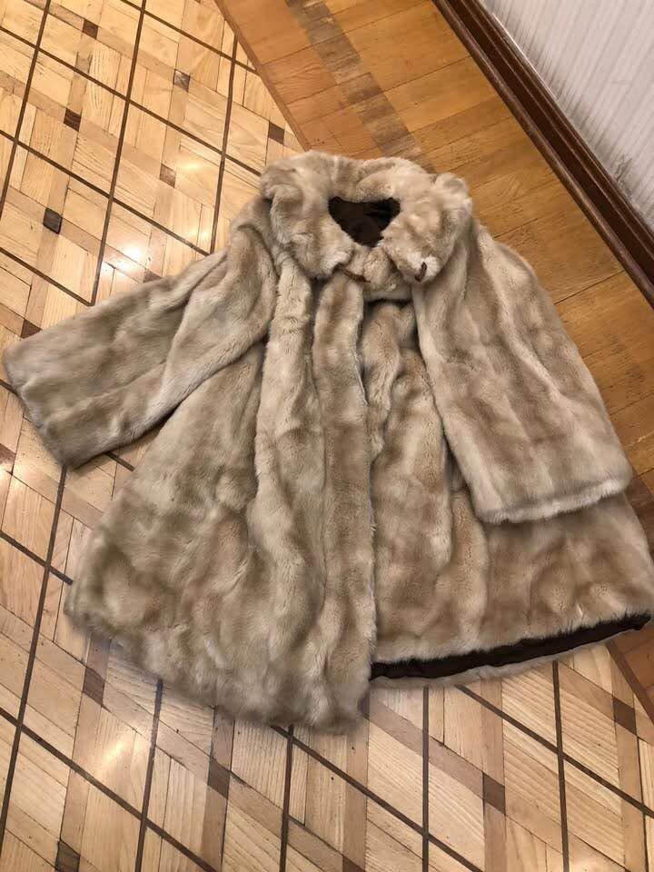 Shuba fur coat, beige