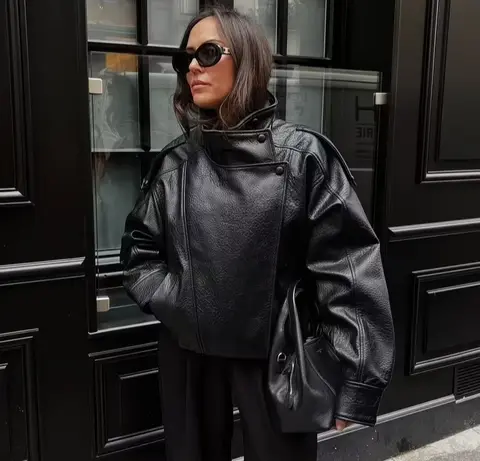 Black leather jacket, sizes M and L