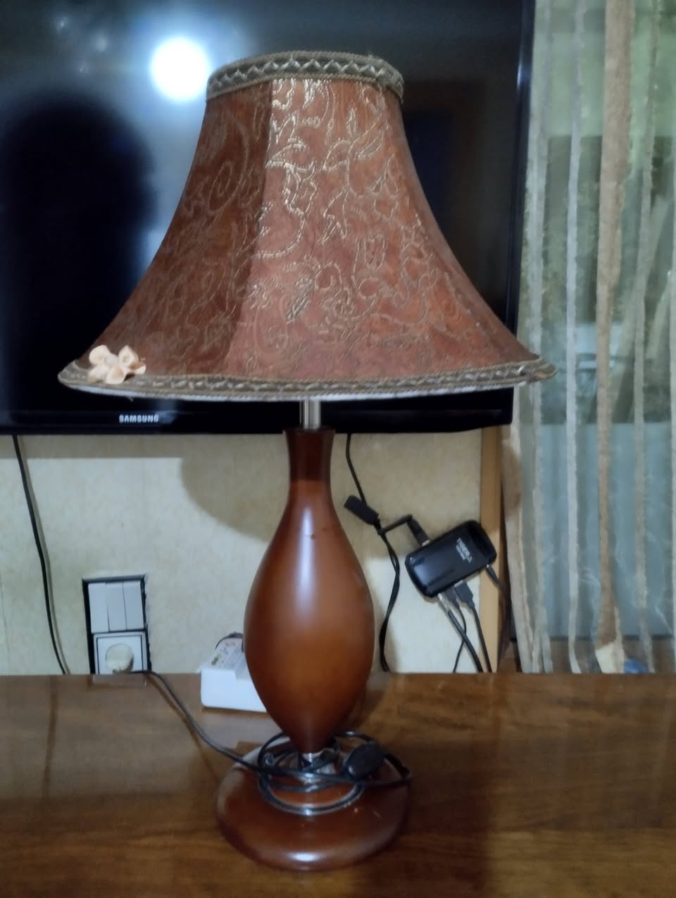 Table lamp with fabric shade
