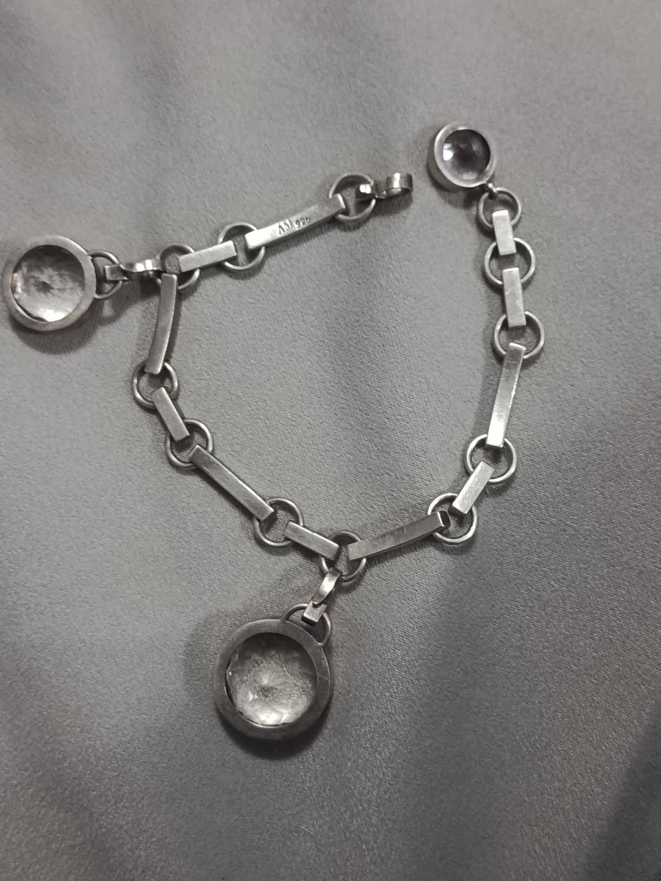 Sterling silver bracelet with gemstones