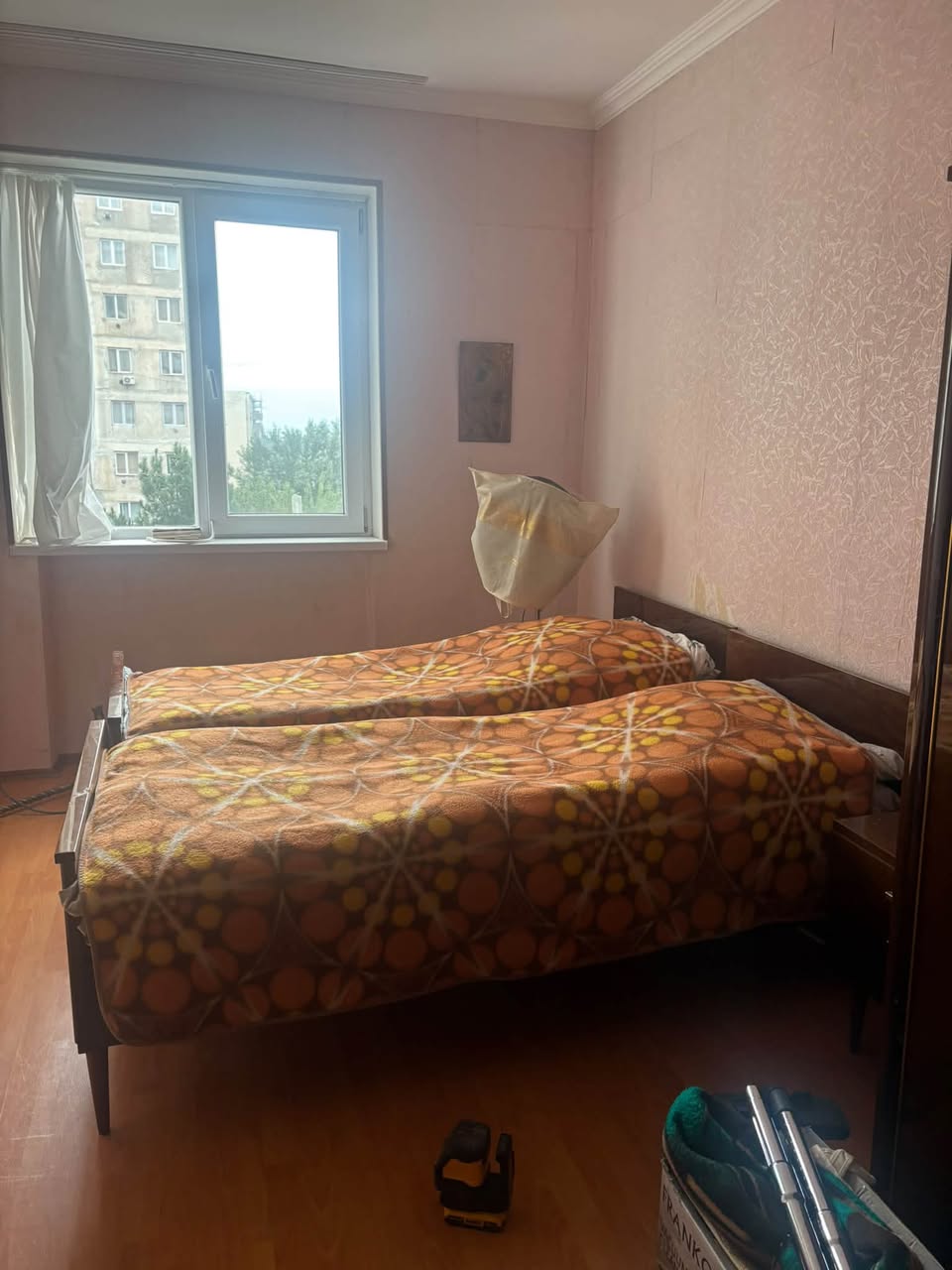 Furniture: two beds, wardrobe, nightstands
