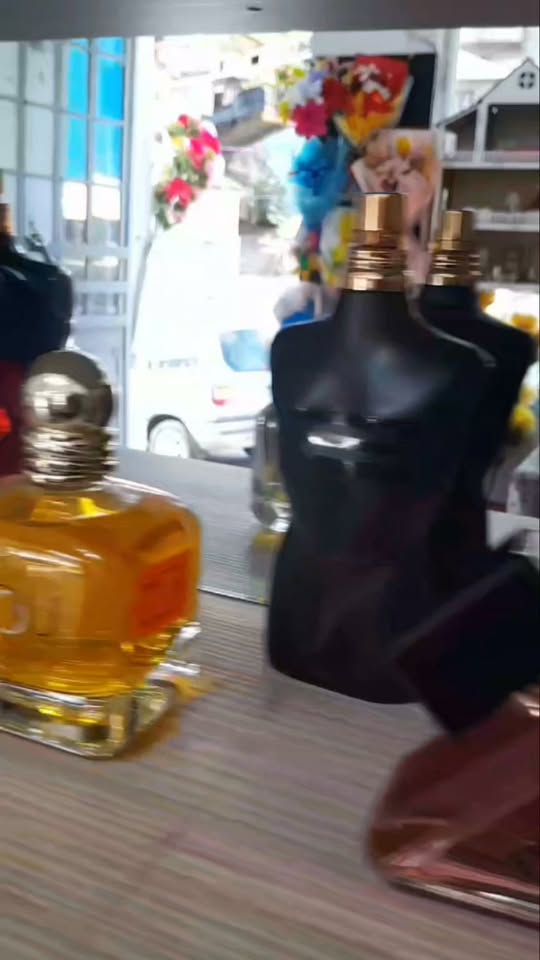 Perfume bottles at shop display