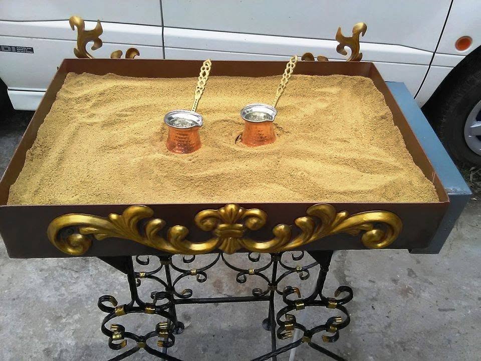 Sand coffee. Coffee machines to be installed on the sand.