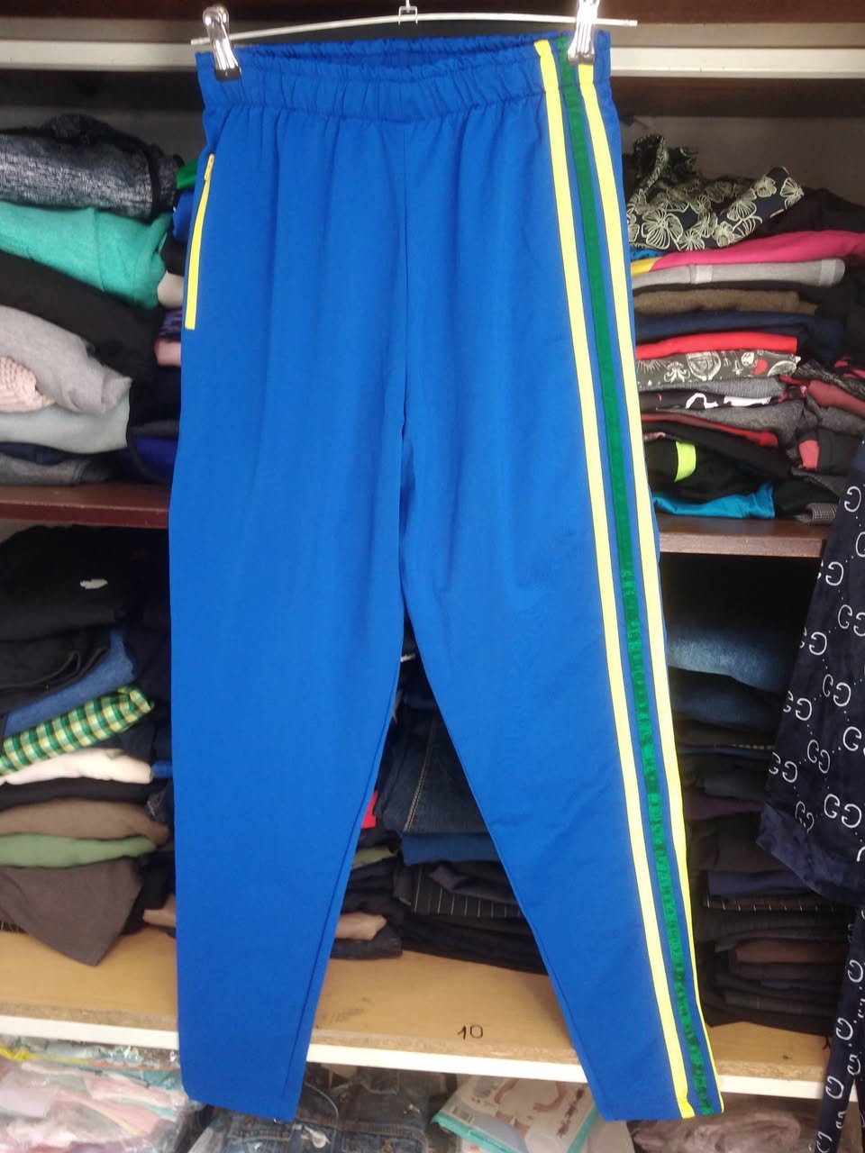 Mavi Şeritli Sweat Pantolon, Beden S-M