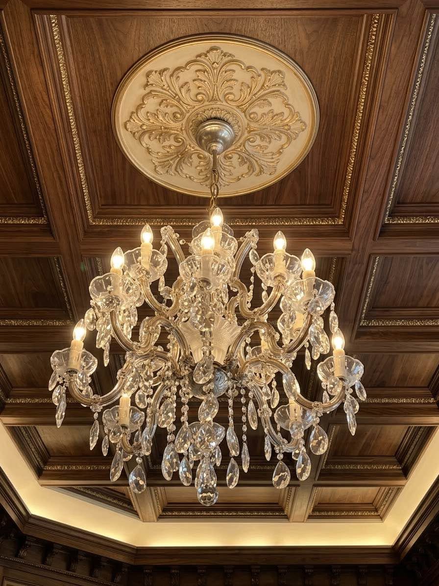 For sale, old-fashioned 16+1 candle chandelier.