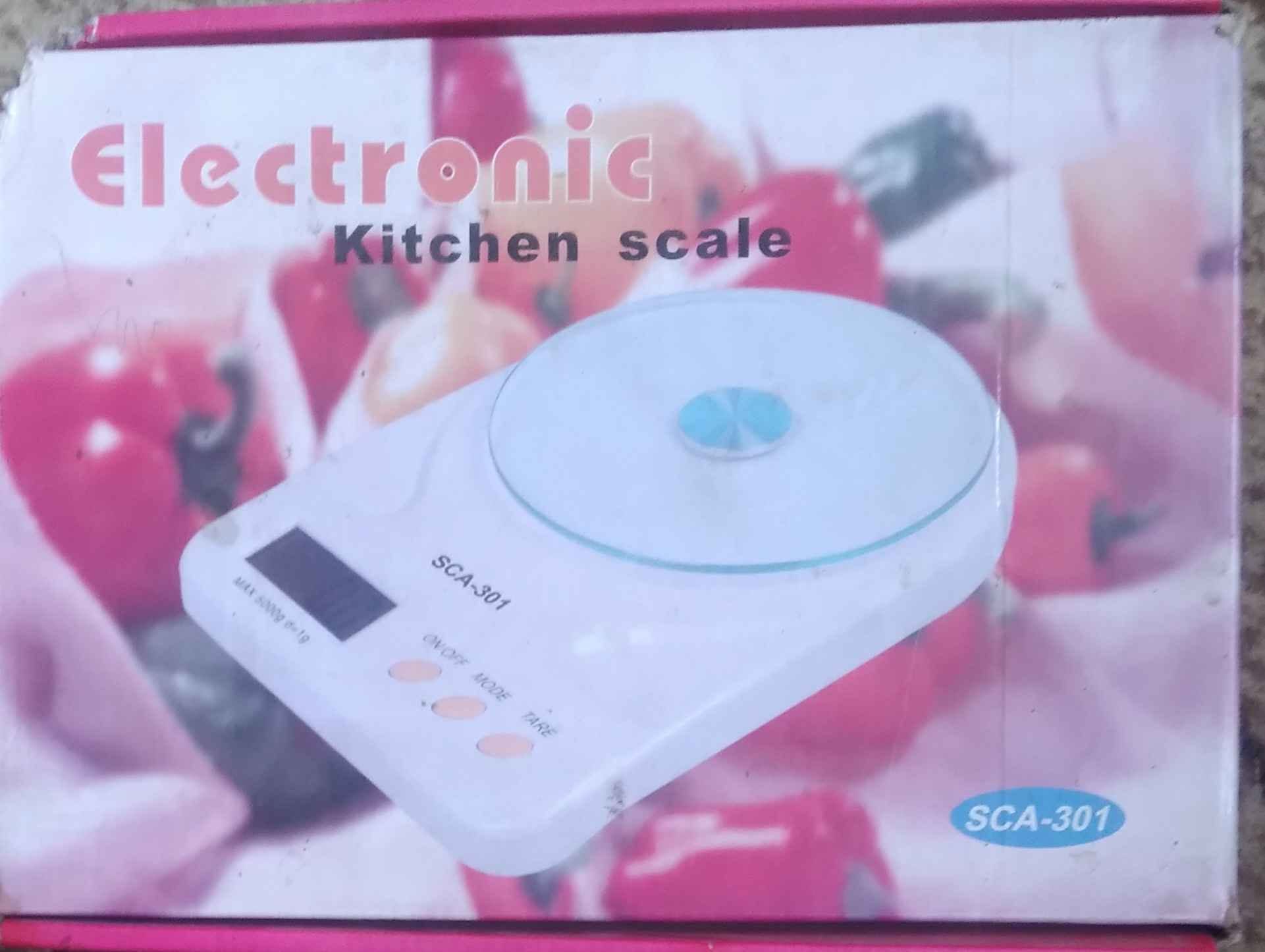 Kitchen scales (electronic). From milligrams to kilograms.