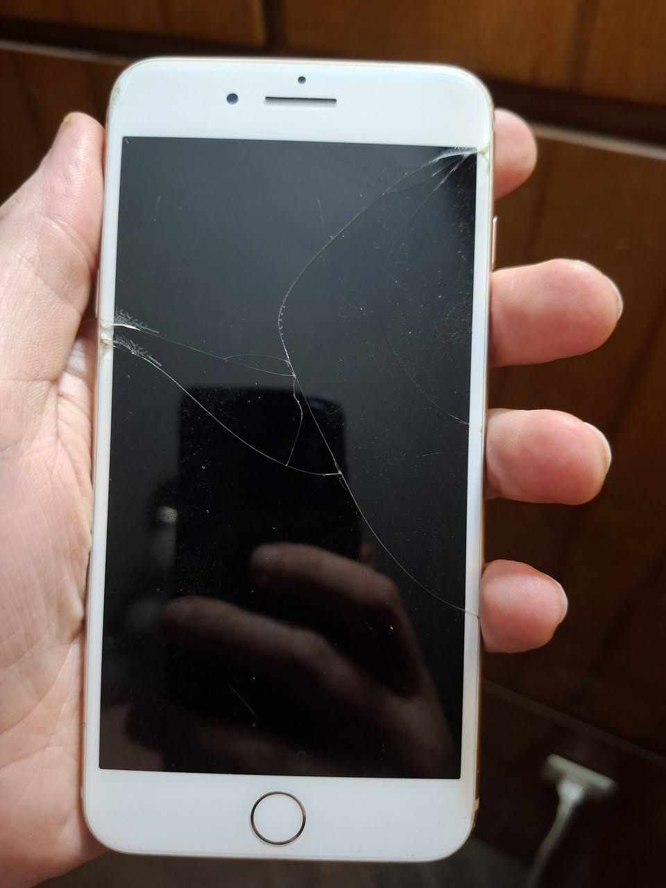iPhone 8 Plus with cracked screen