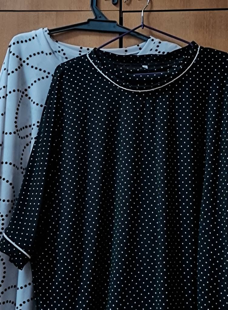 Black polka-dot tops, new