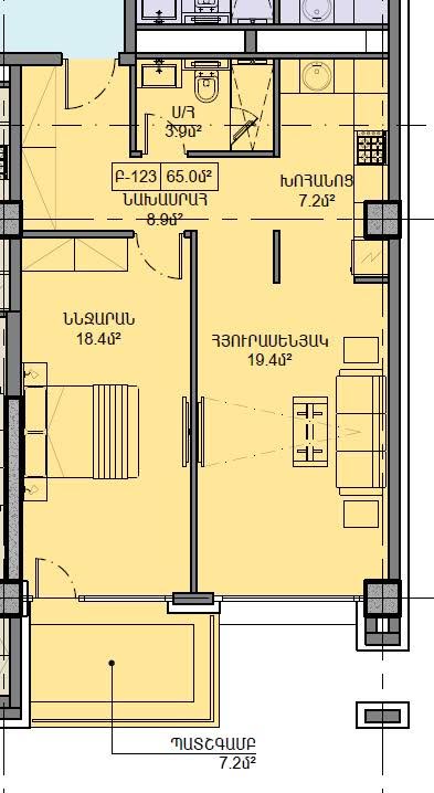 Yerevan'da 65 m² daire, 13. kat