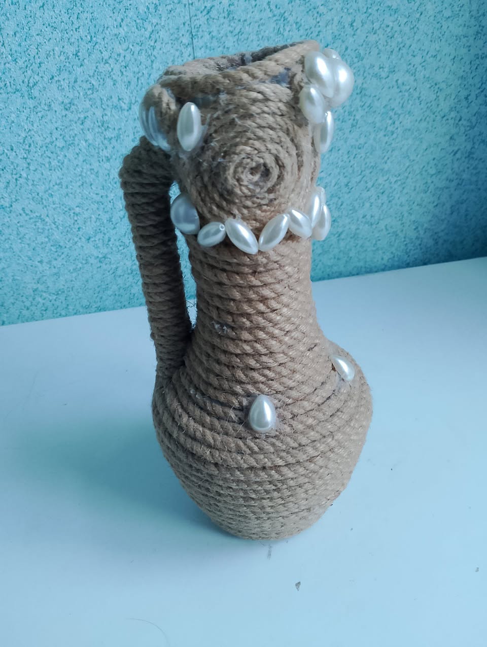 Decorative vase wrapped with rope
