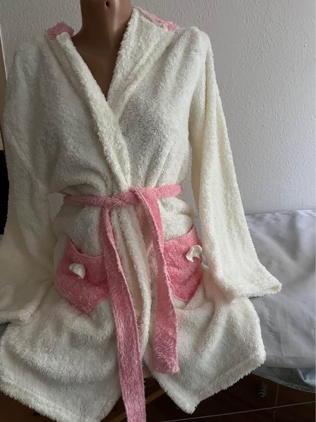 Hooded bathrobe, sizes S M