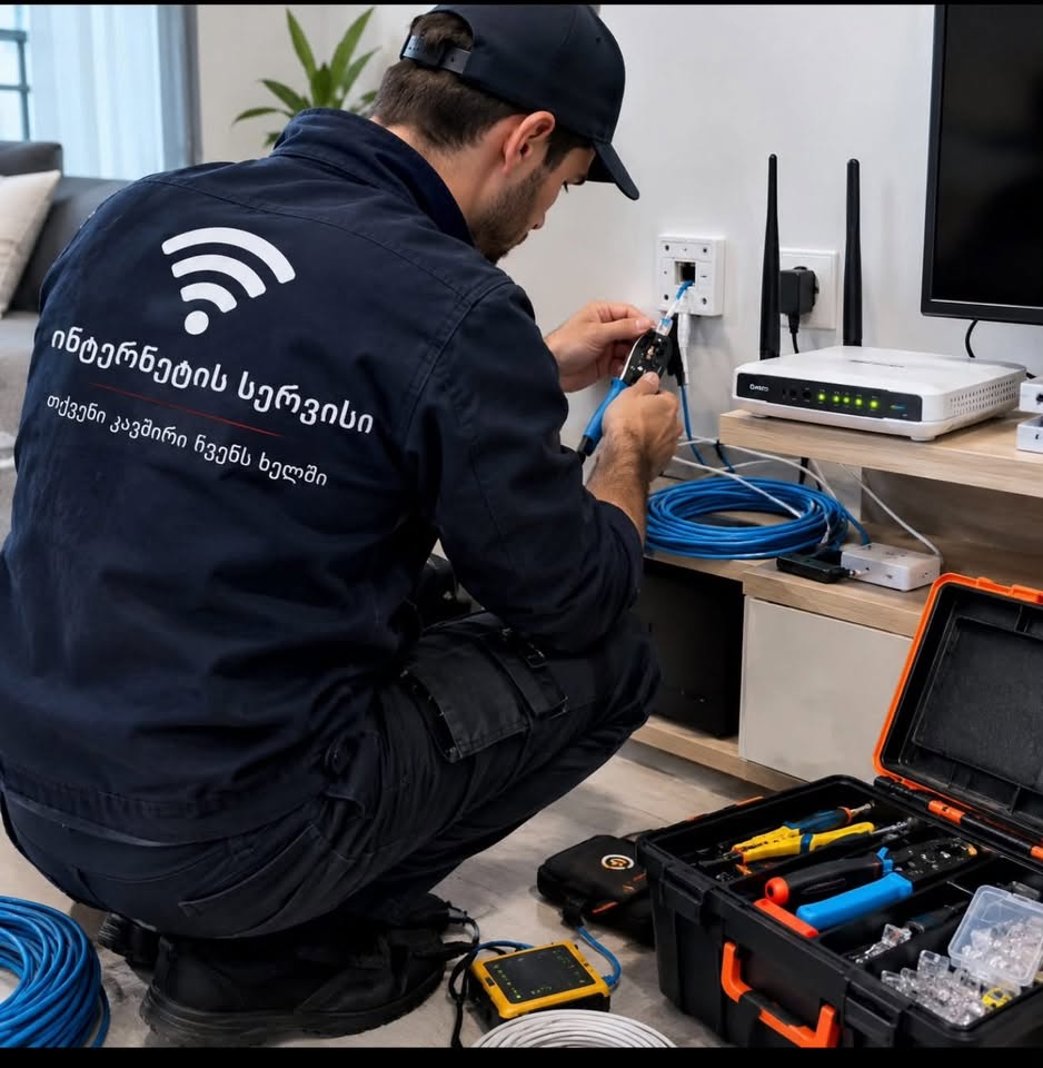 Прокладка интернет-кабелей и установка Wi-Fi