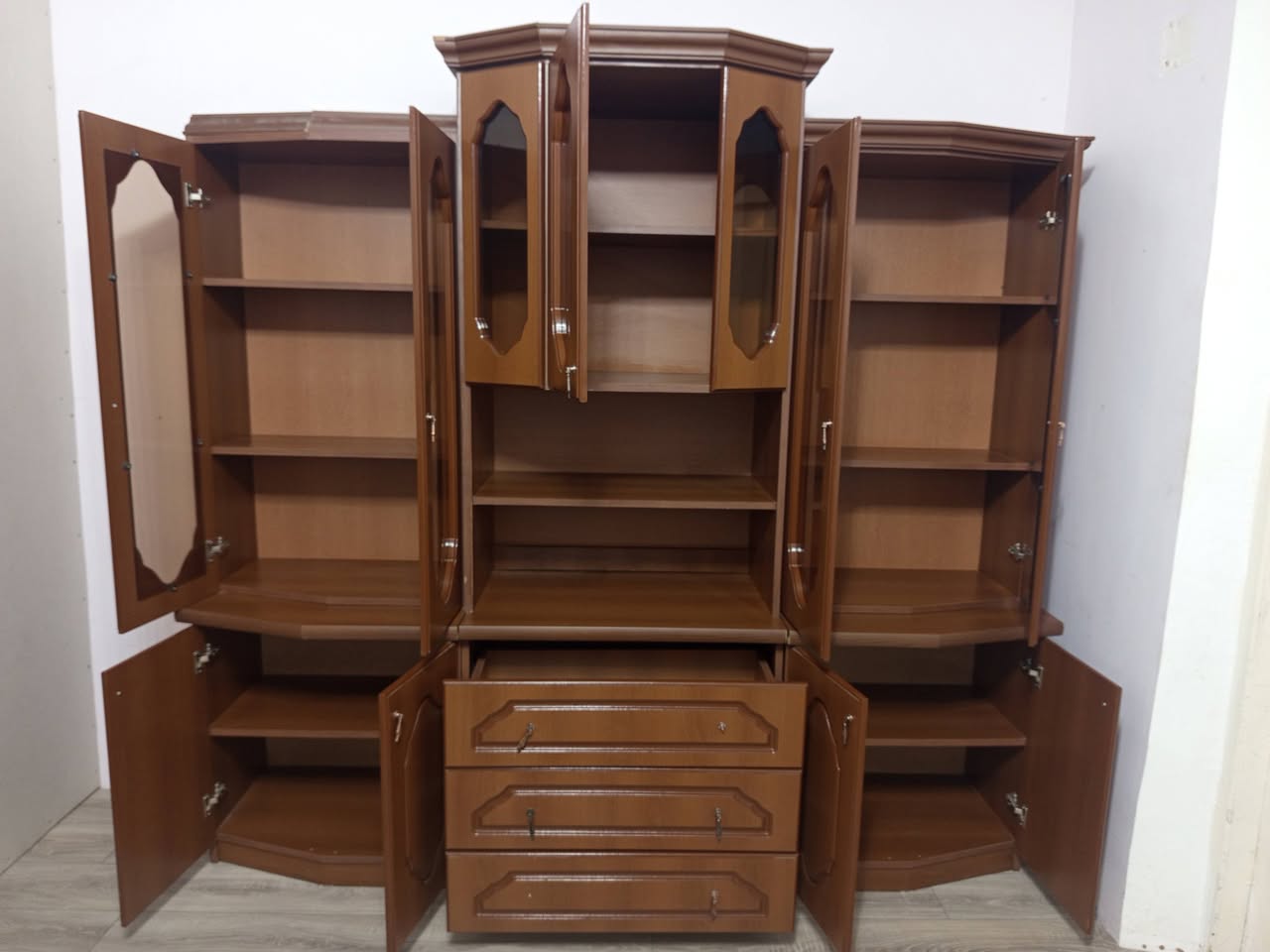 ხის მებელი სათავსი მინას კარებით