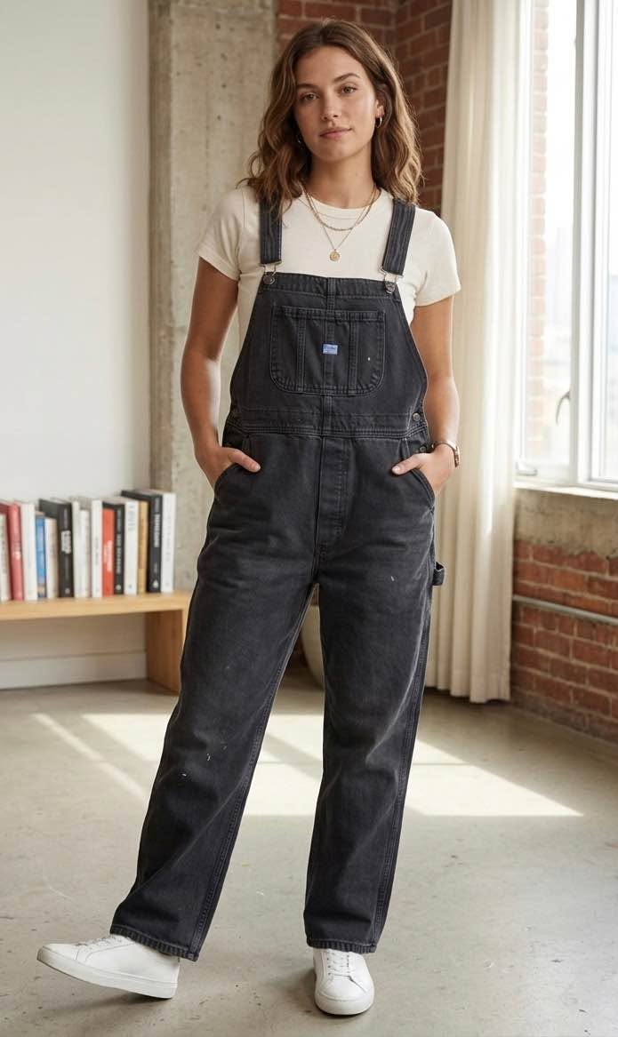 Mango denim overalls, size M, unisex