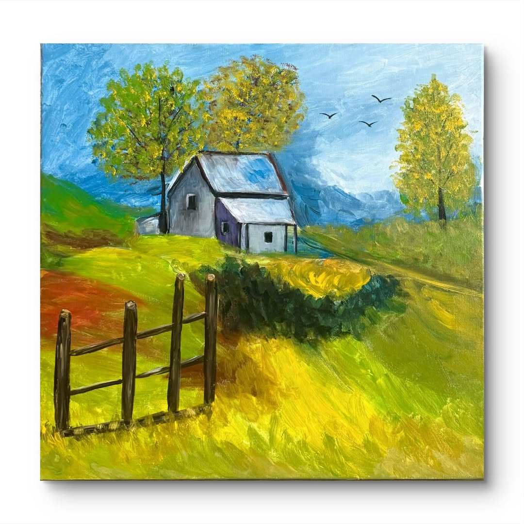 Acrylic landscape painting 50x50 cm