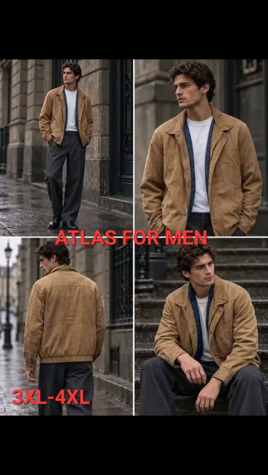 Куртка ATLAS из замши для мужчин 3XL-4XL