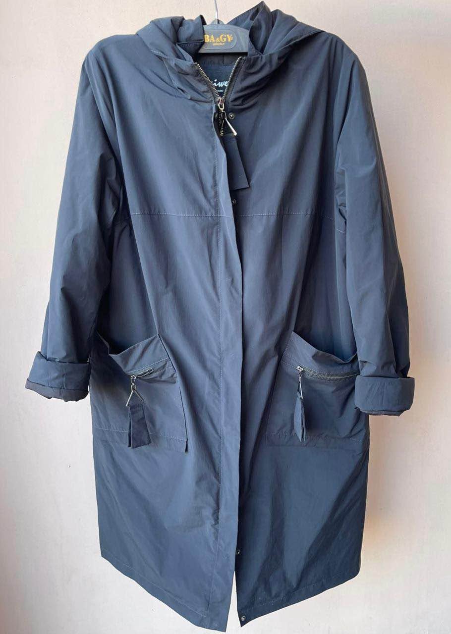 Women's long hooded coat, size 44