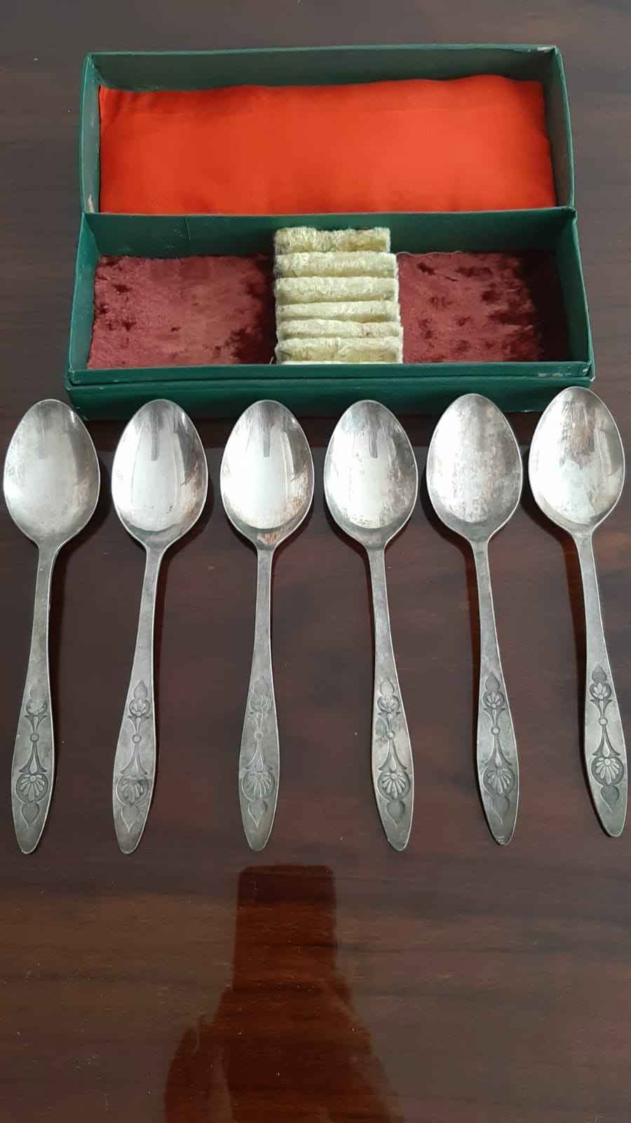 Vintage Soviet nickel silver DINNER SPOONS MNC