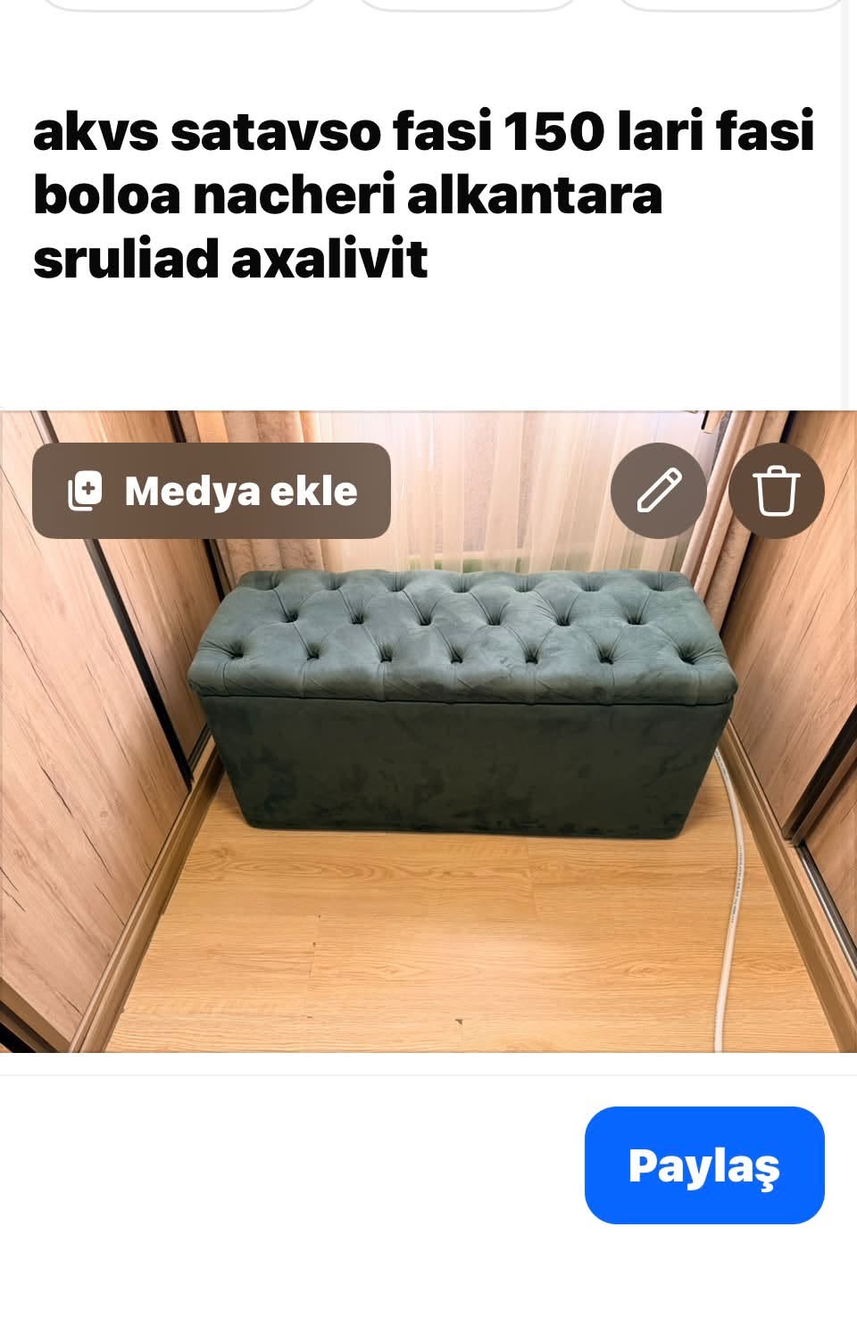 Green tufted storage ottoman