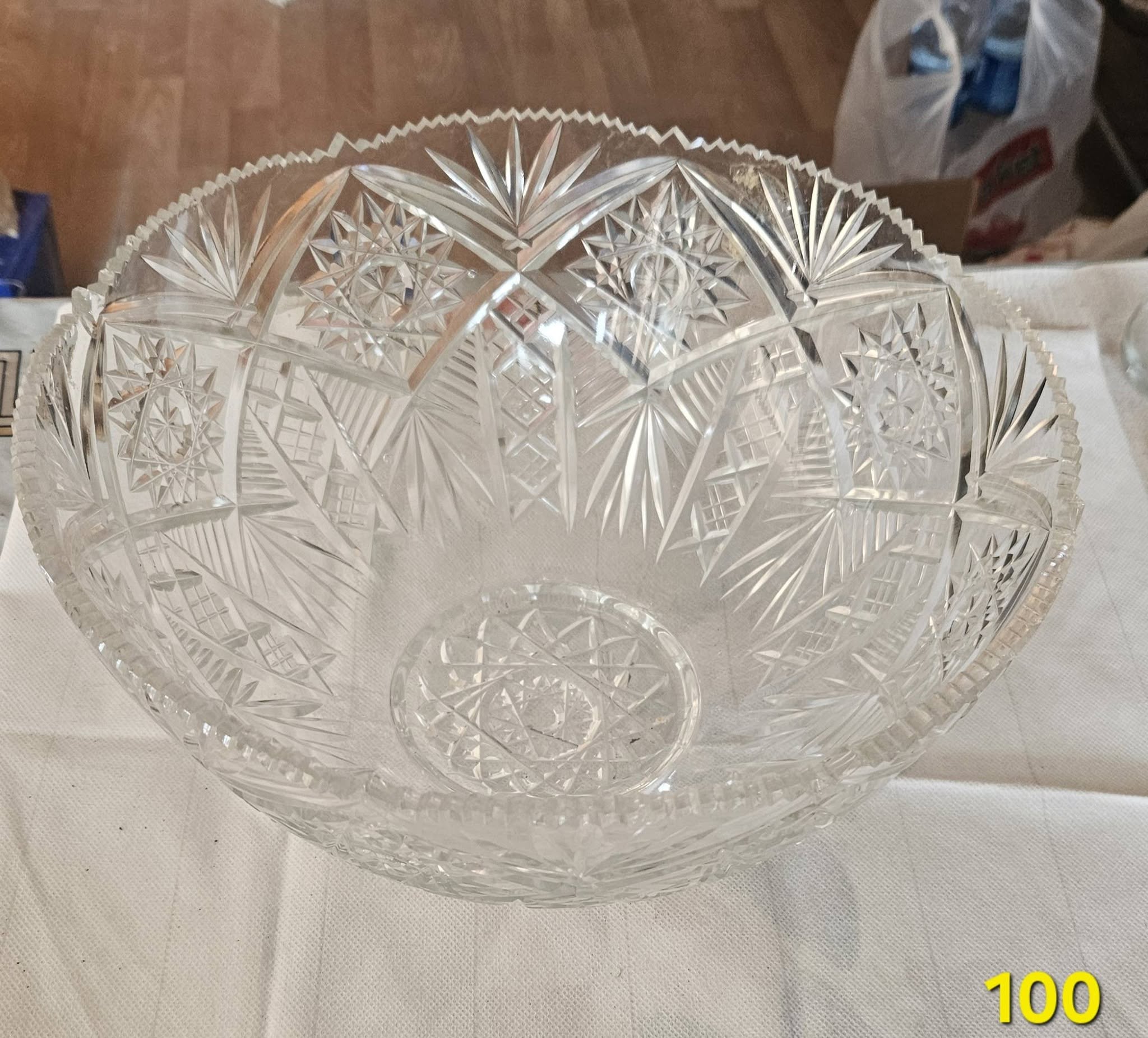 Cut crystal fruit bowl