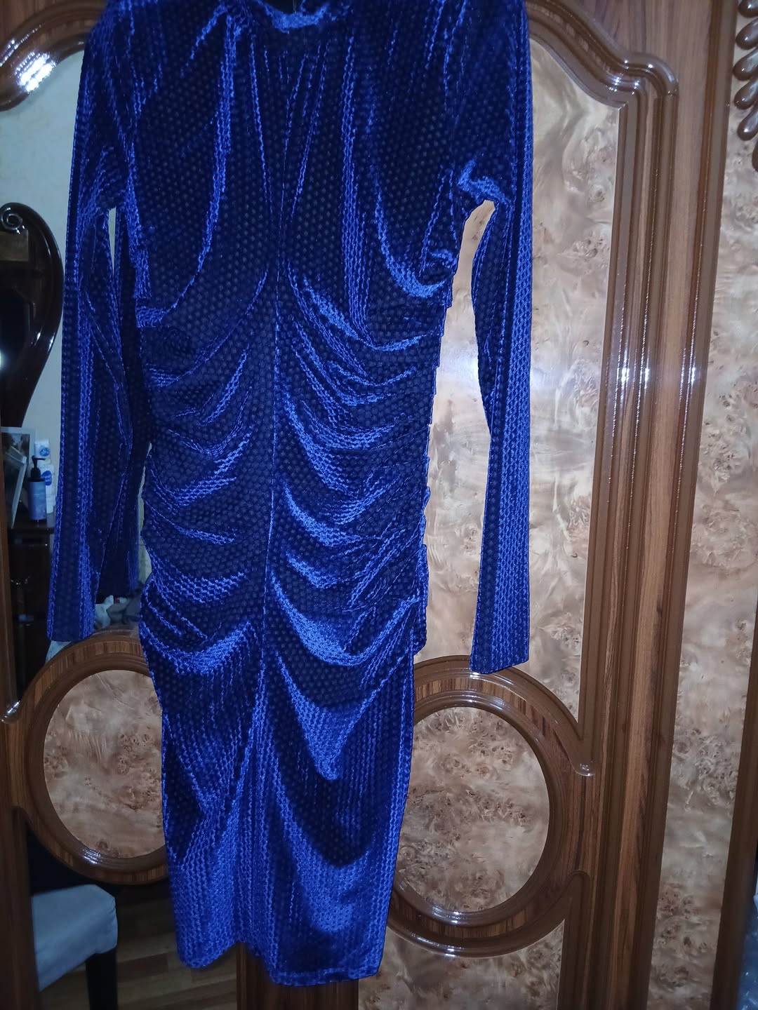 Zara blue velvet dress