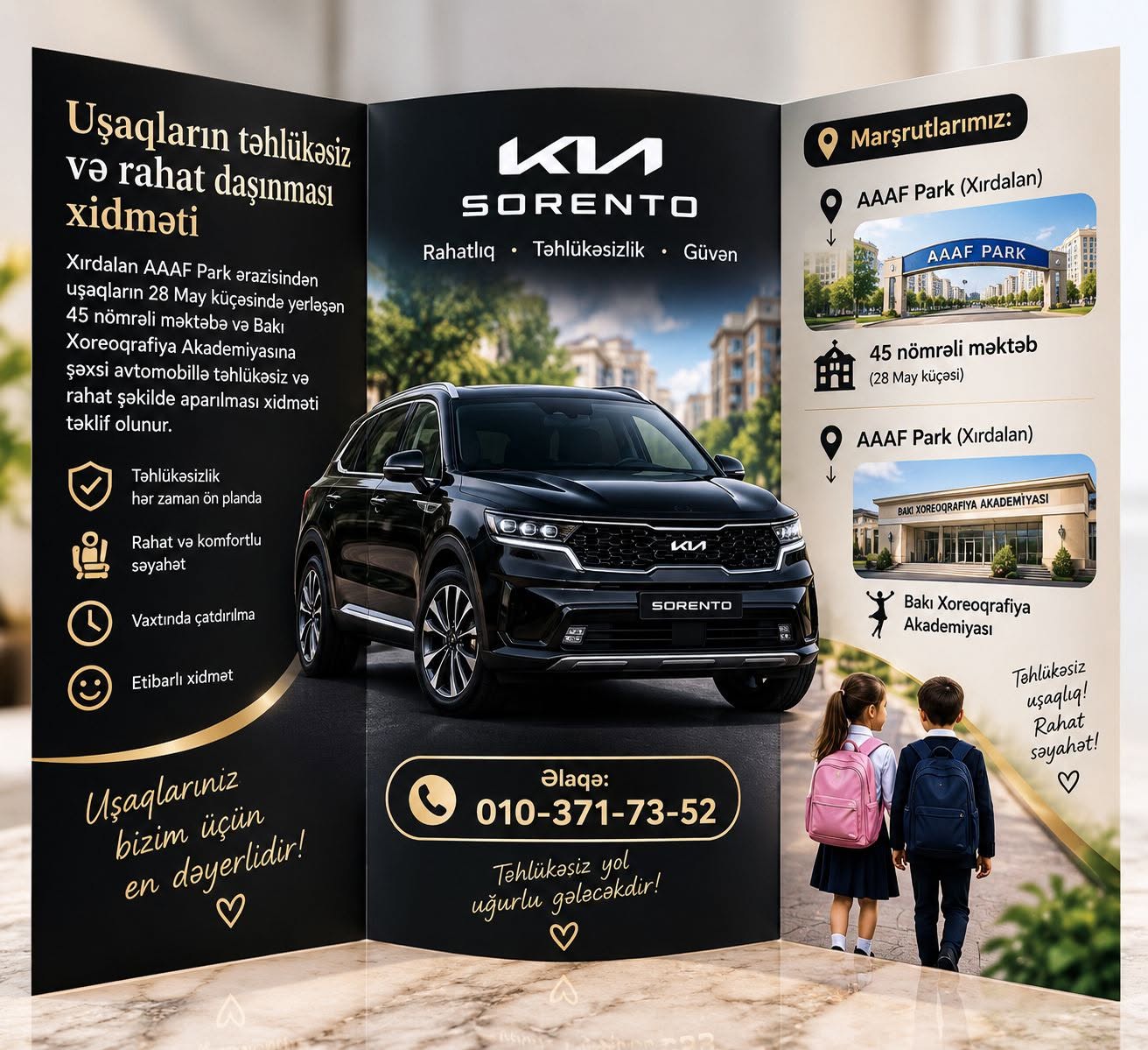 School child transportation service, Kia Sorento