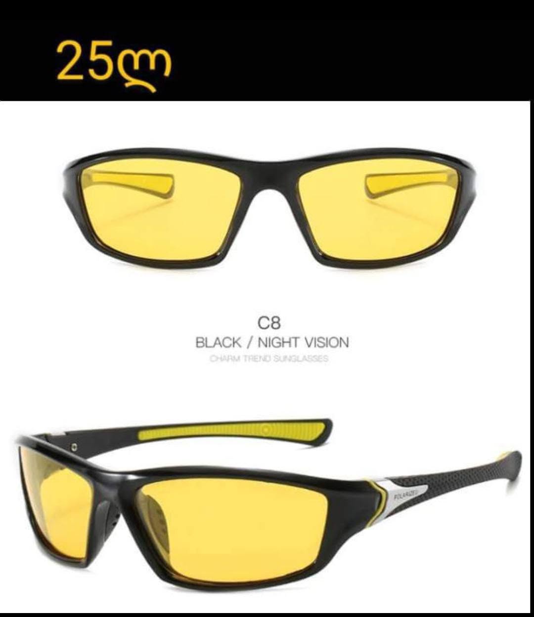 Yellow night-vision driving glasses
