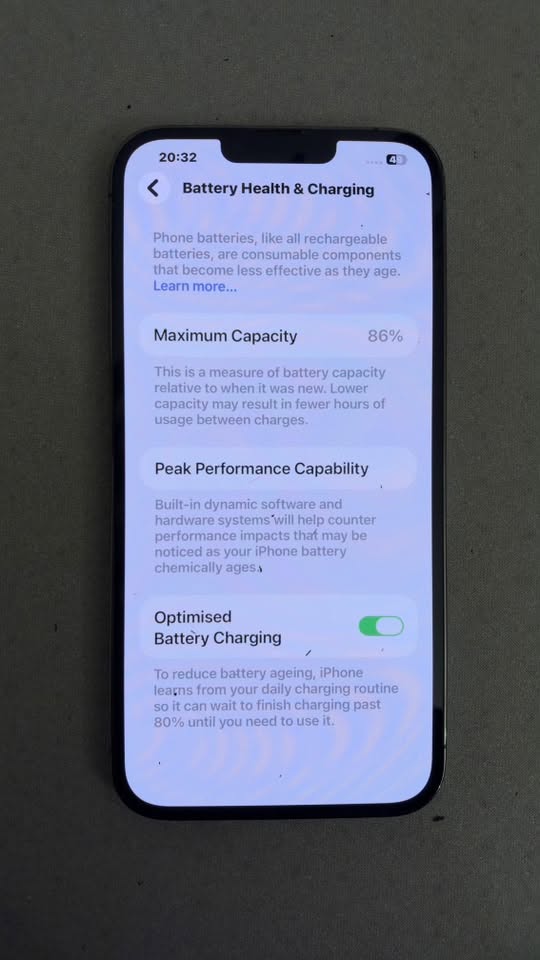 iPhone 13 Pro Max, battery 86%