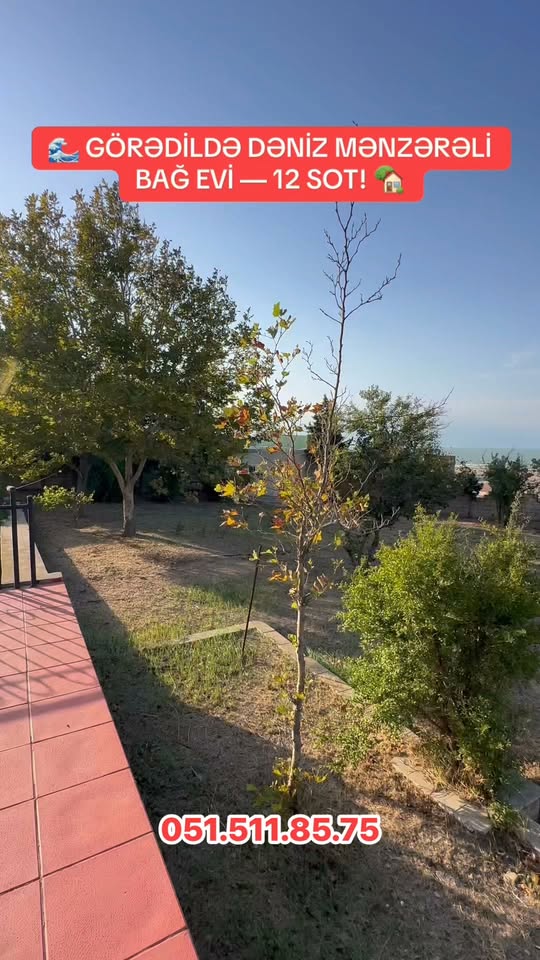 Görədildə dəniz mənzərəli bağ evi, 12 sot