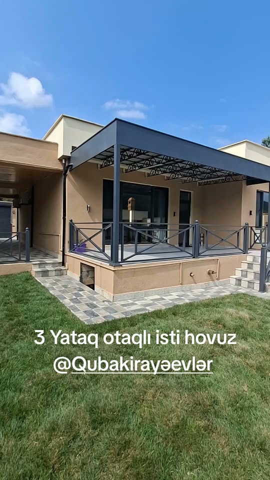 3 oda sayılı ev, ısıtmalı havuz, Quba