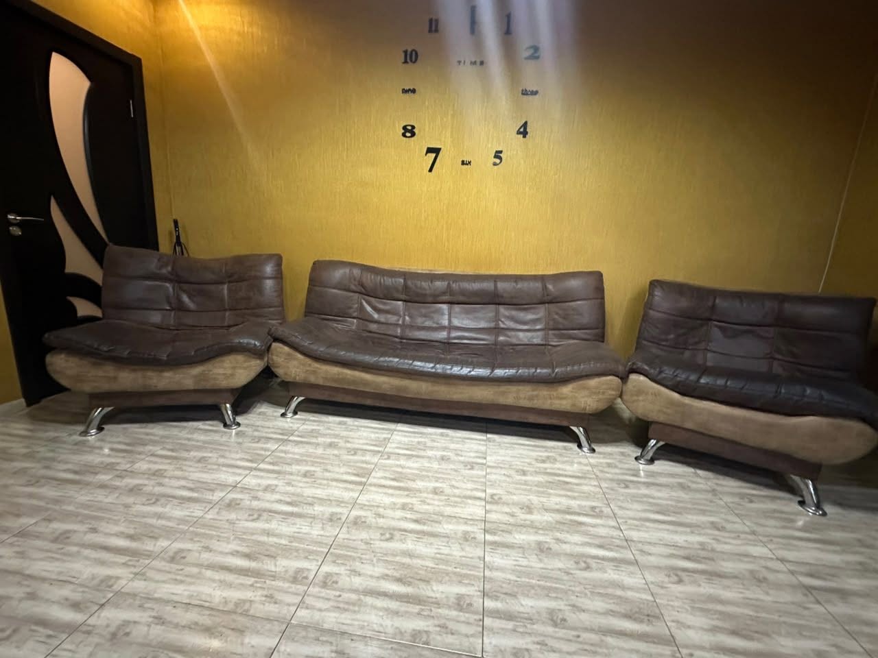 Folding sofa set, brown, 350 GEL