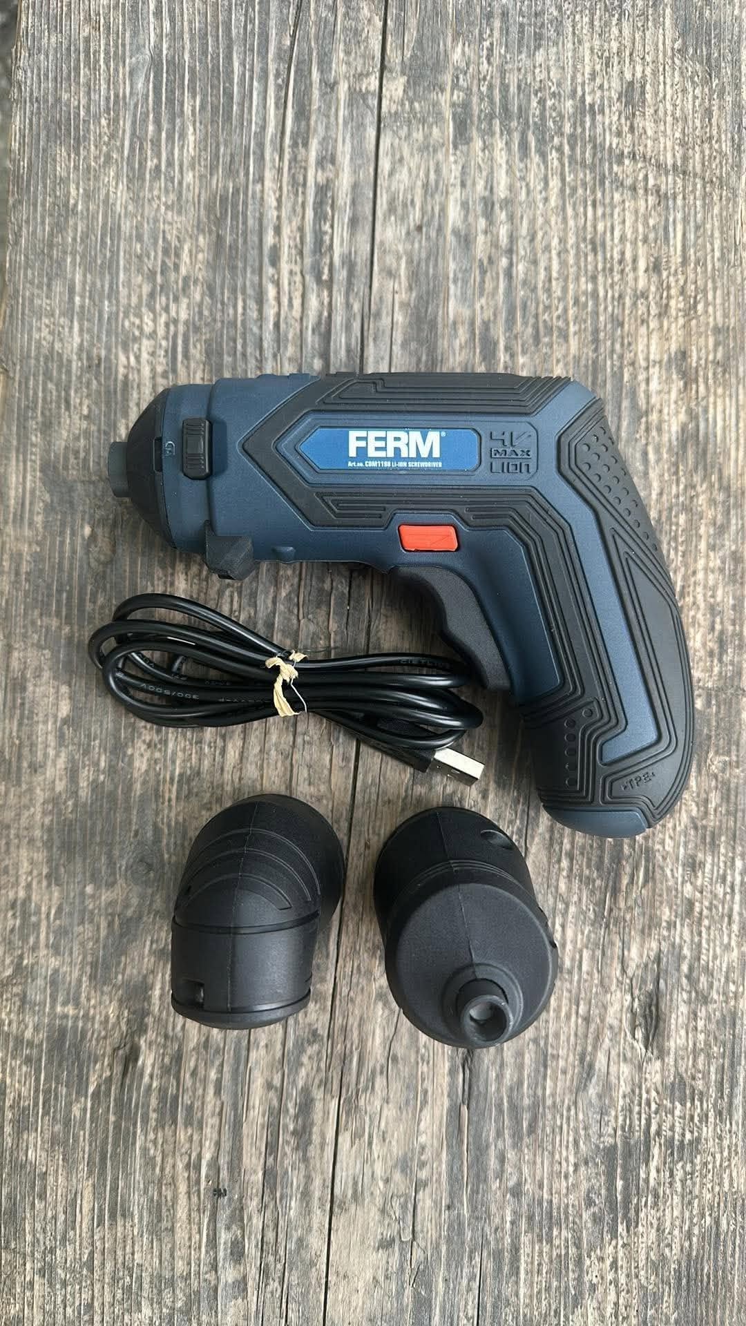FERM Li-ion şarjsız vidalama makinesi ve bitler