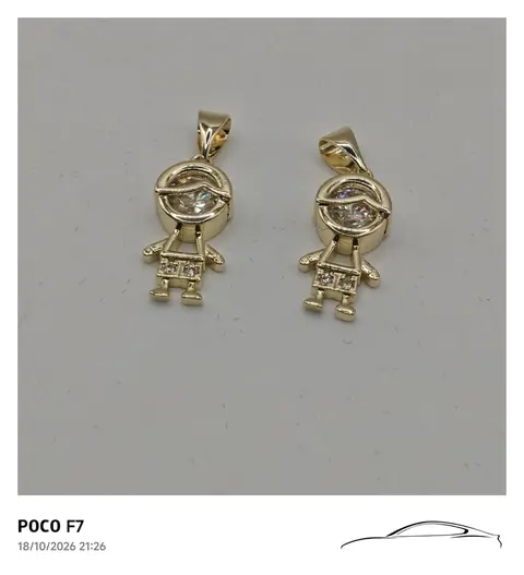 Two zircon figure pendants