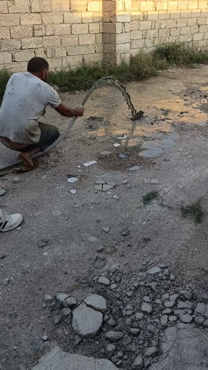 Bakü'de su artezyen kuyusunun kazılması Bakü