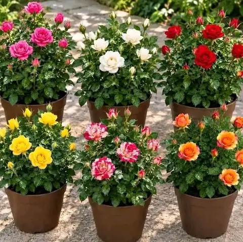 Dwarf rose seedlings, 6 colours