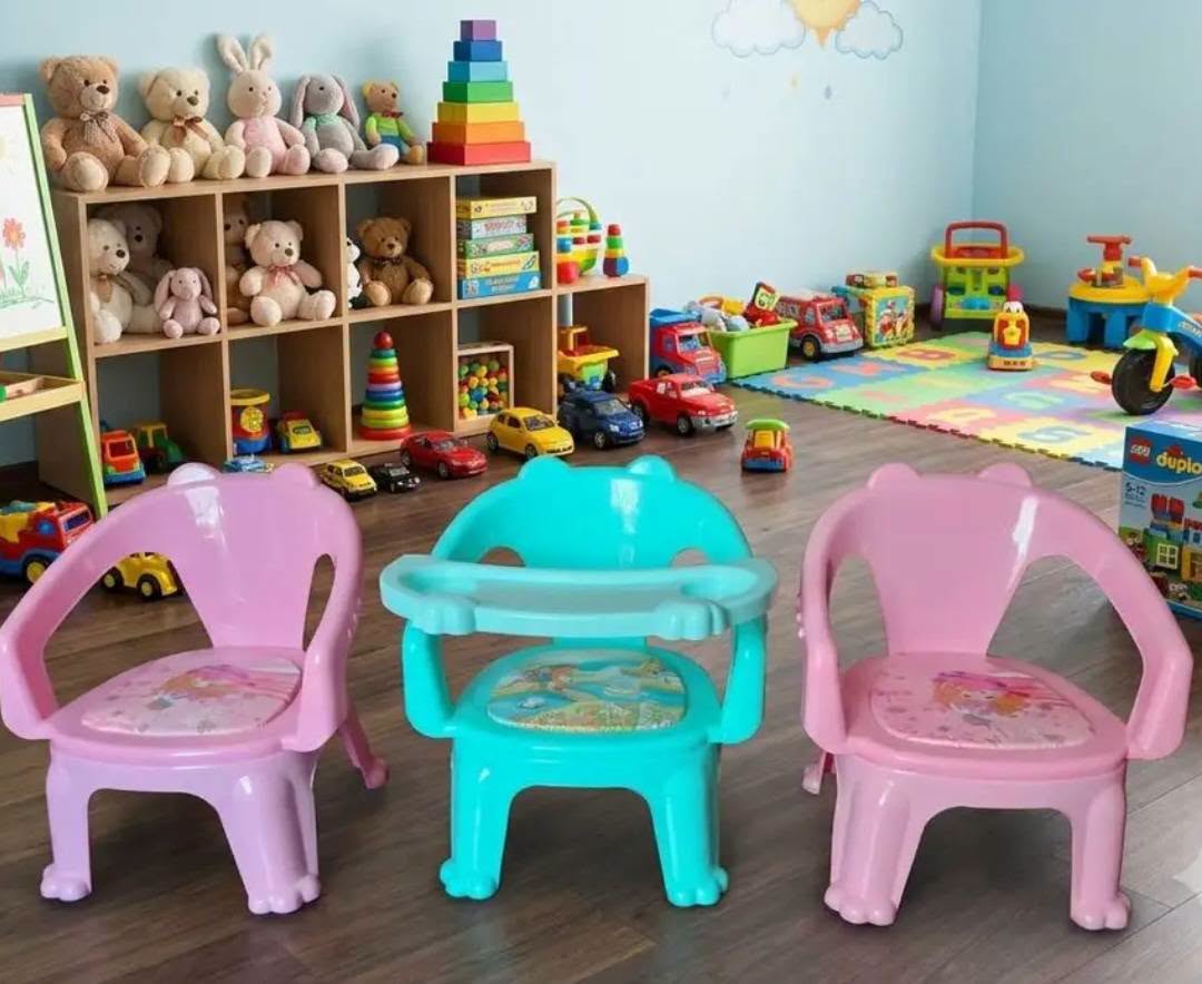 Child's pink and green chair