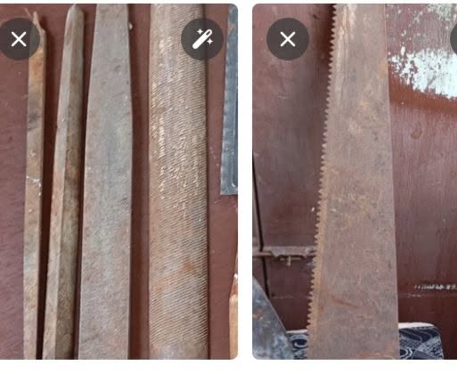 Files and handsaw, used