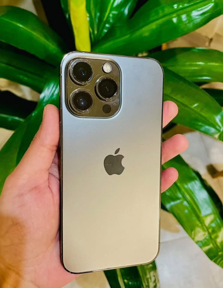 13-PRO 256-GB with a cracked screen, everything works, price — 650₾
