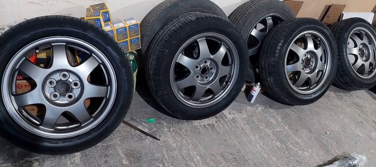 195-55 R16 tires with drilling 5-100, 2023 year very strong tires
