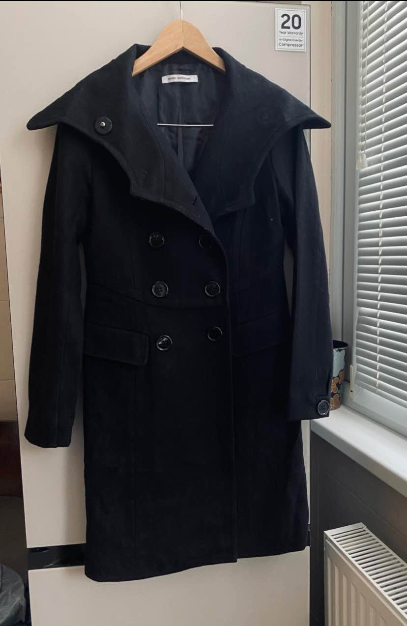 Black wool coat, size S