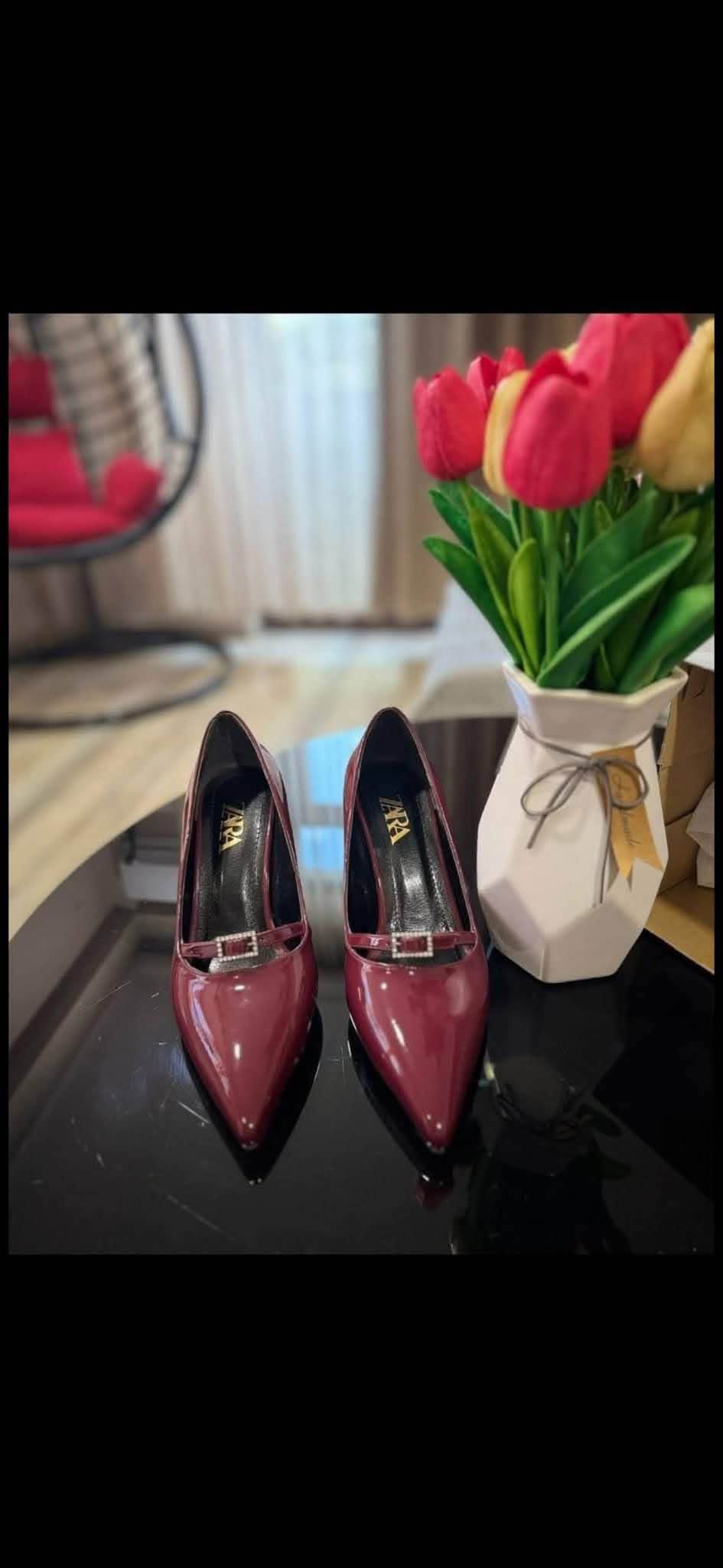 ZARA Bordeaux tulle