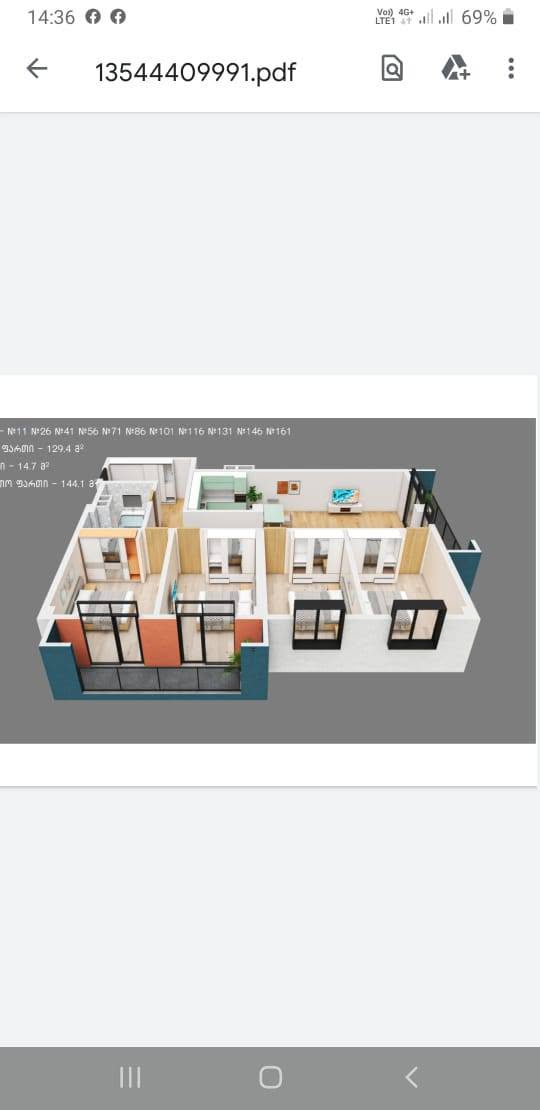 5 otaqlı mənzil satılır, Rustavi — $160,000