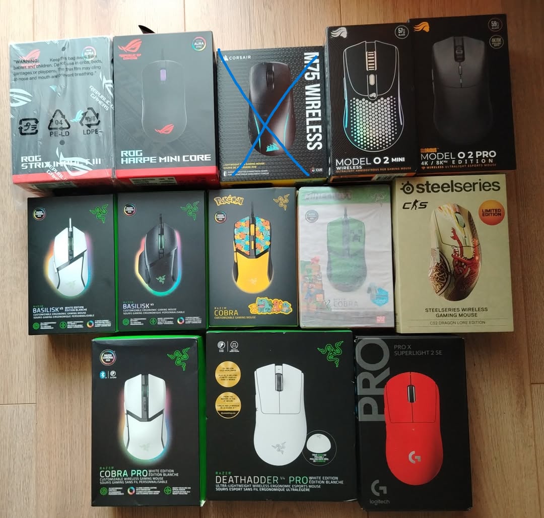 Oyun faresi ASUS, Razer, Logitech, Glorious